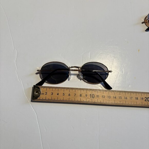 Shein Set of Two Sunglasses Gold Frame One Black & One Brown Lens Oval Glasses - Picture 2 of 4